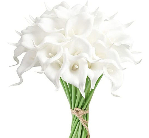 Ipopu 24pcs Flores Artificiales Flores De Lirio De Cala Fals 0