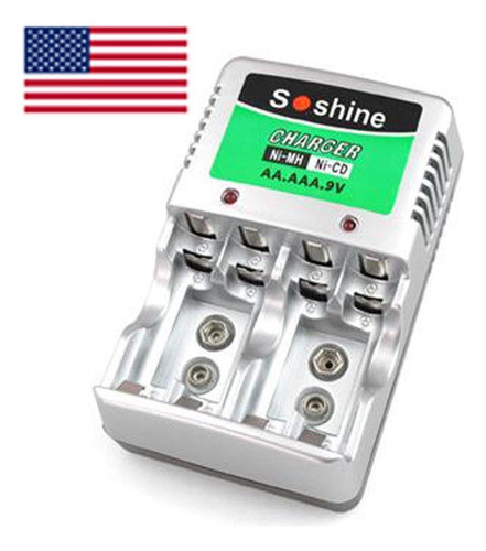 Cargador De Ni-mh Ni-cd Aa Aaa 9v Batería Recargable Cargado 1