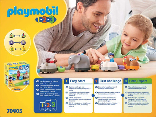 Playmobil Infancia 1 2 3 - 70405 Mi Tren De Animales - Pr 1