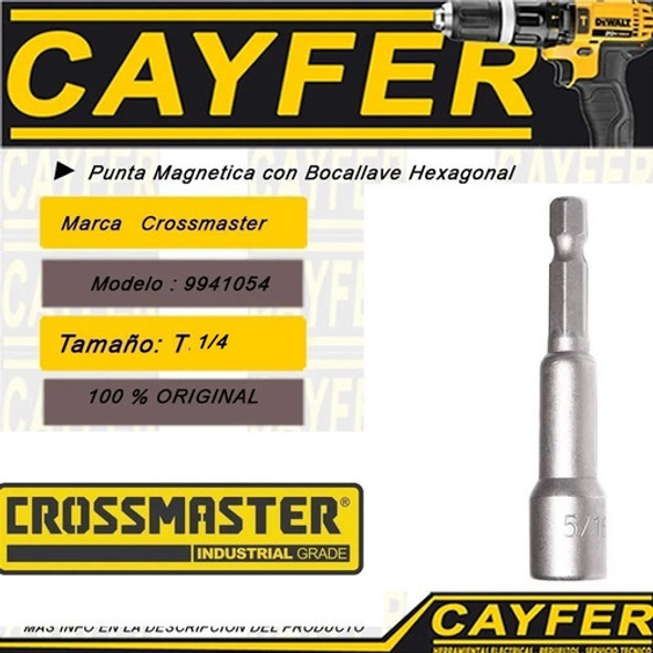Punta Magnética Con Bocallaves Hexagonal 5/16 Crossmaster 1