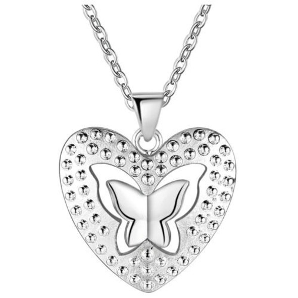 Plata De Ley 925 Collar Mariposa Colgante Para Mujer Joyas R 0