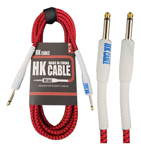 Cable Plug Plug De 5 Metros Entelado Cable Hk Bajo Guitarra 0