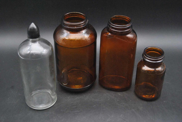 Antiguos Frascos Lote Ámbar Vidrio Perfume Coleccion 0