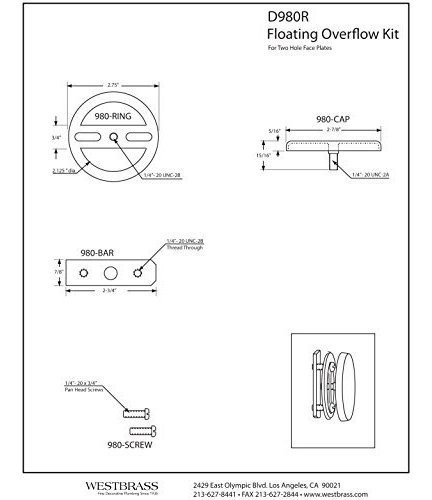 Tapon Para Desbordamiento De Bañera - Recubrimiento Blanco 1