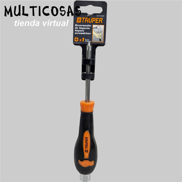 Destornillador Truper De Impacto Cruz 3/16x3 Pulgadas #1 1