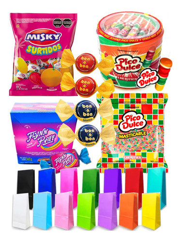 Combo Golosinas Cumpleaños 40 Chicos Bon O Bon + 40 Bolsas 0