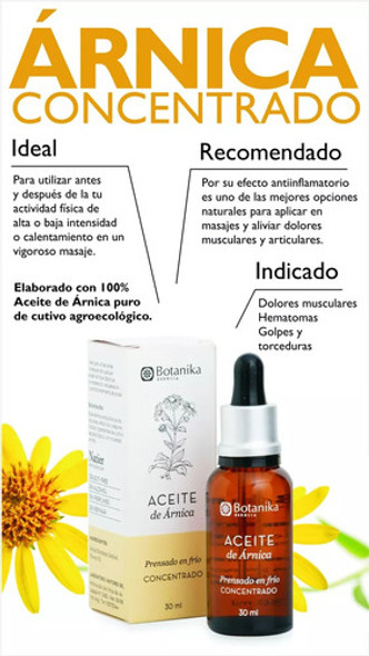 Aceite De Árnica Concentrado 30ml - Botanika Masajes Golpes 1
