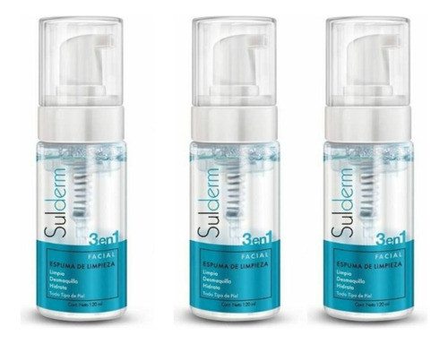 Sulderm Espuma Limpieza Facial 3 En 1 Pack X3 0