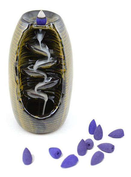 Fuente Cascada Humo Porta Grande 20 Cm C/ 10 Sahumerio Conos 0