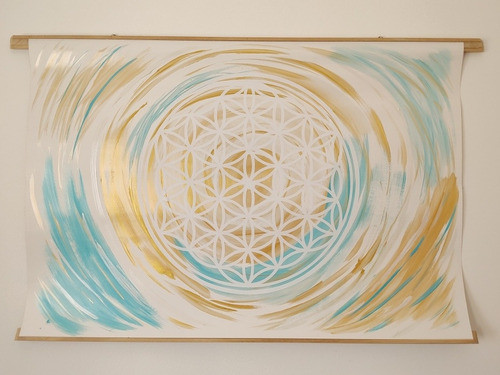 Pintura Mandala Abundancia Cuadro 1.12x77cm 0