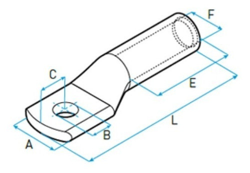 Sca 120 Terminal De Aluminio Sección 120mm2 Ojal 1/2'' Lct 1