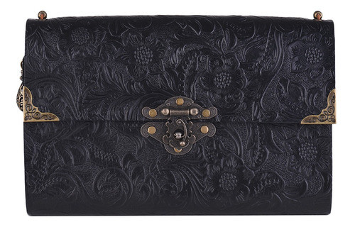 Feito À Mão Em Relevo Padrão De Couro Macio Diário De Viagem 1