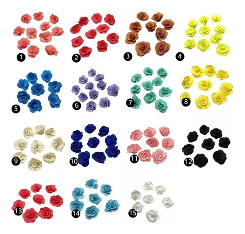 Aplique Para Laços Flor De Tecido Poliéster 3cm 30 Unidade 1