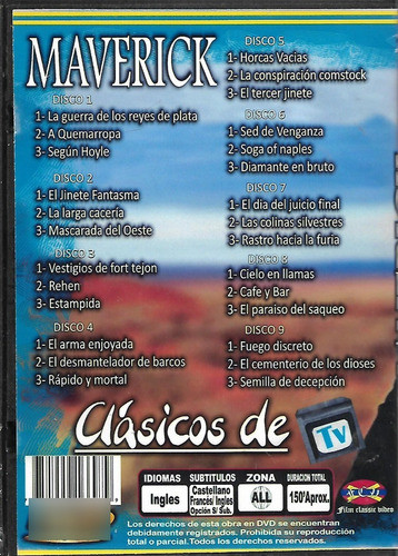 Dvd - Maverick - Clasico De Tv Disco 3 -3 Episodios Original 1