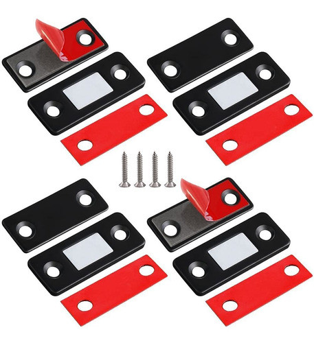 Pack De 4 Cierres Magneticos Para Puerta - Negro. 0