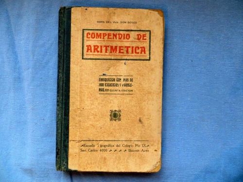 Compendio De Aritmetica Obra Del Vble. Don Bosco Pio Ix 0