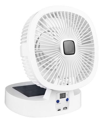 Ventilador De Mesa Solar Recarregável De 10000mah De 5 Veloc 0