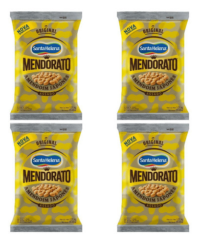 Kit 4 Pacotes Amendoim Japonês Mendorato 1,01kg Santa Helena 0