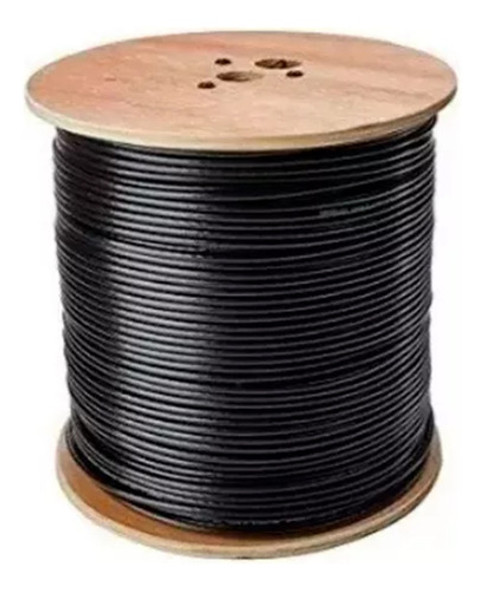 Bobina De Cable Coaxil Rg-6 Negro 305 Metros Sin Portante 0
