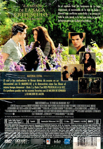 La Saga Crepúsculo Amanecer Parte 2 (2 Dvd) - Cerr. - Mcbmi 1