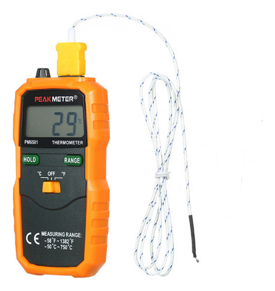 Tipo De Tela Do Testador. Termômetro Peakmeter Lcd Pm6501 Me 0