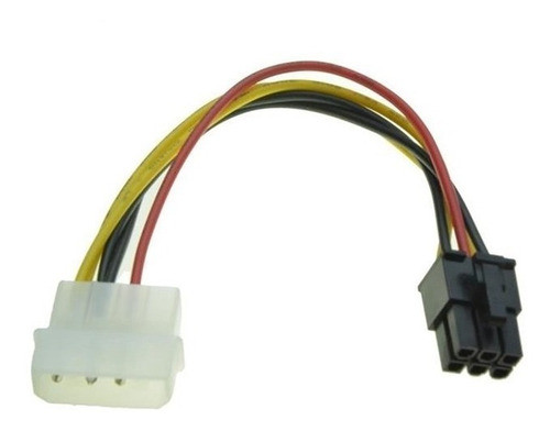 Adaptador Vga Pci-ex 6 Pinos / 1 Molex Fonte 45cm 002 0