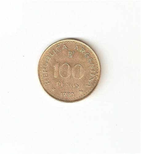 Monedas Argentinas 100 Pesos 1980 Bronce Cj#307.1 Sc 0