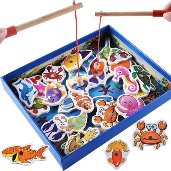 Juego De Pesca Madera Con Imán Peces Infantil 0