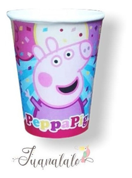 Vasos Peppa Pig Cerdita X8 U. Cotillon Personaje Cumpleaños 0