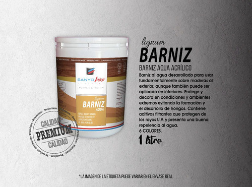 Barniz Al Agua Pro 1lt Sanyo Jafep Promo 15% Off 2da Envíos 1
