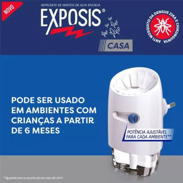 Aparelho + Refil Repelente Líquido Elétrico Exposis 32,9ml 1