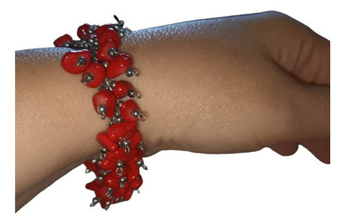 Pulsera Coral En Escallas Y Peltre 0
