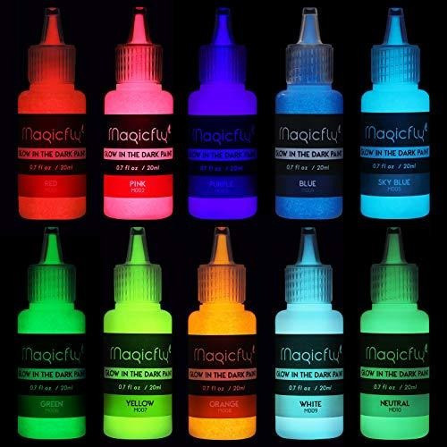 Magicfly Pintura Que Brilla En La Oscuridad, 10 Colores Extr 1