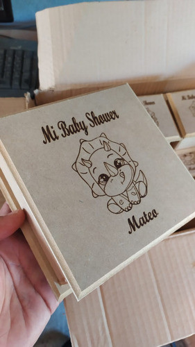 10 Cajitas Con Grabado Láser Para Souvenir. Personalizadas 1