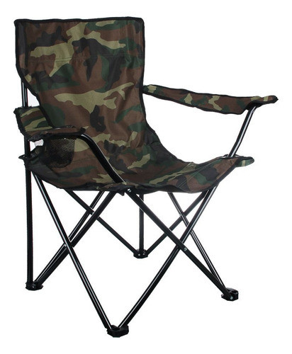 Cadeira Desmontável Camuflada Braço Suporte Copo Kit 2x 1