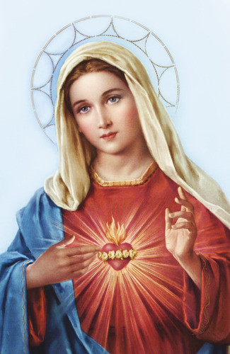 Estampita Plastificada Inmaculado Corazón De María X 5 Unid. 1