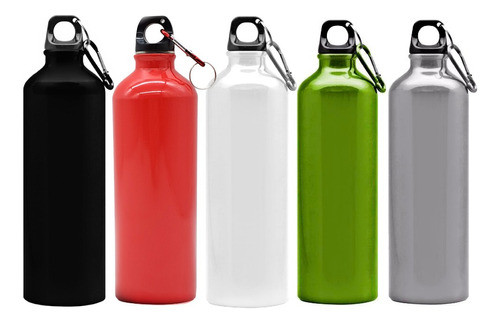 Botella Deportiva Aluminio Tapon Rosca Liviana 500 Ml X10 0