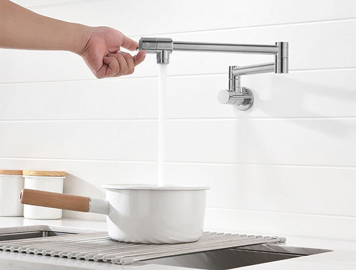 Griferia Monocomando Llena Ollas Brushed Nickel 1