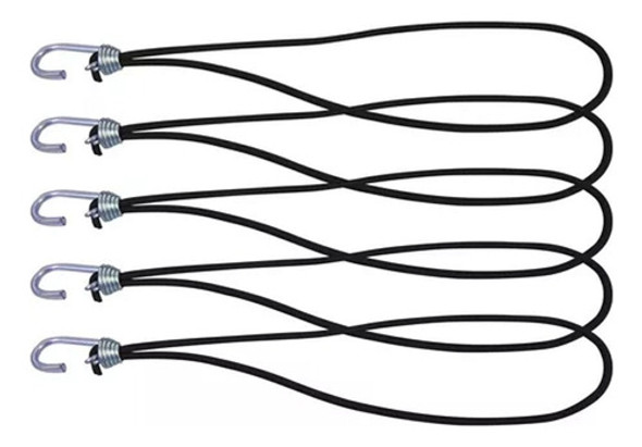 30 Gancho Extensor Elastico Corda Preto Para Lona Caminhão 0
