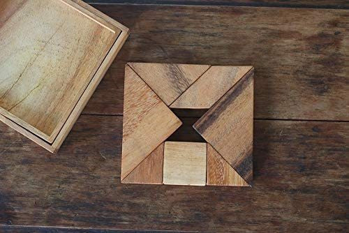 Wood Tangram: Quebra De Quebra-cabeças 3d De Luxo Feito À M 1