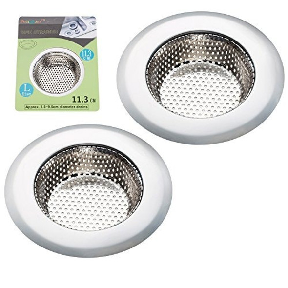 Filtro P/fregadero 2 U, Acero Inox., Borde Ancho, 4.5in Diám 0 Filtro P/fregadero 2 U, Acero Inox., Borde Ancho, 4.5in Diám 0