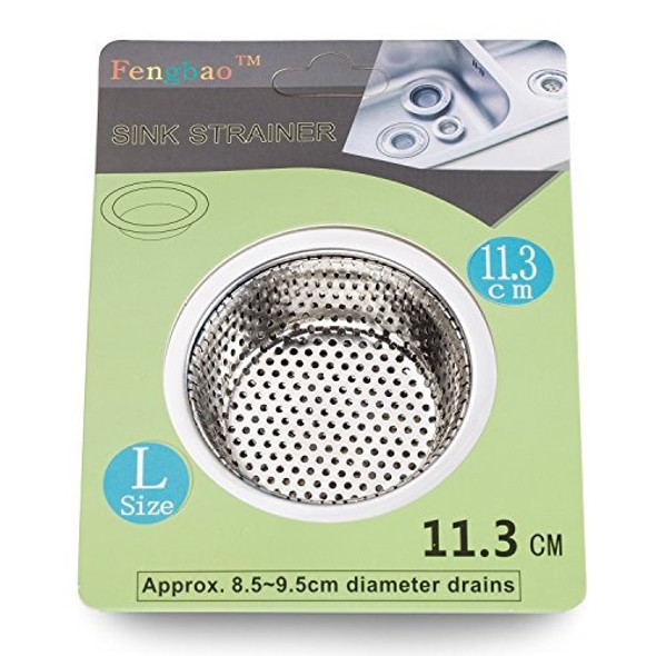Filtro P/fregadero 2 U, Acero Inox., Borde Ancho, 4.5in Diám 1 Filtro P/fregadero 2 U, Acero Inox., Borde Ancho, 4.5in Diám 1