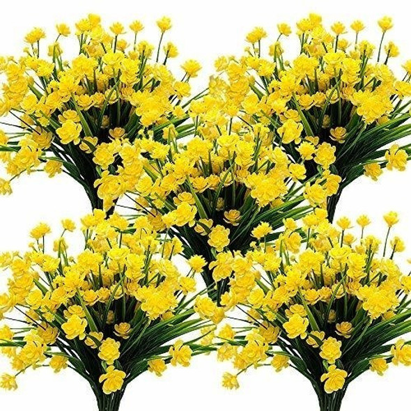 Flores Artificiales Para Exterior 10 Paquetes Amarillo Daff 0