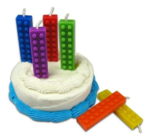 Velas De Fiesta Building Bricks - Blokz Juego De 6 (colores 0