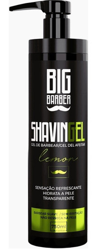 Shaving Gel De Barbear Big Barber 750ml Limão Com Aloe Vera 0