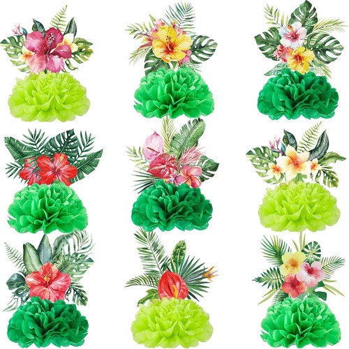 Mesa Tropical De 9 Piezas Para Fiesta De Luau Aloha 0