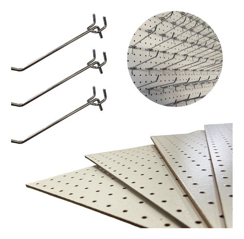 Ganchos Para Panel Ranurado Y Perforado 10 Cm 10 Unidades 1