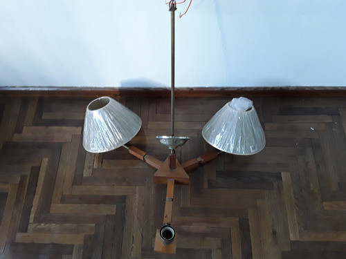 Araña De Madera & Bronce 0