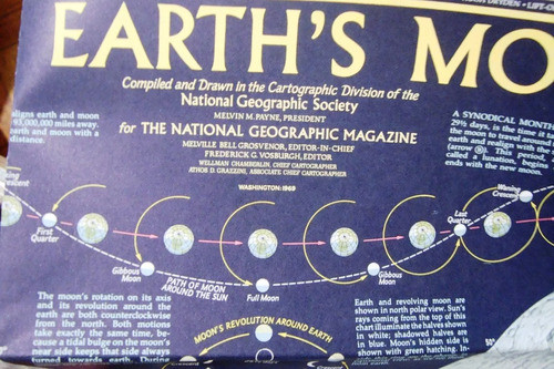 Mapa Nat Geo Moon Luna Apolo 11 1969 80x65 Viaje Espacial 1