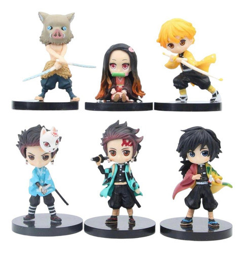 Figuras Demon Slayer Anime X6 Personajes Coleccion 0